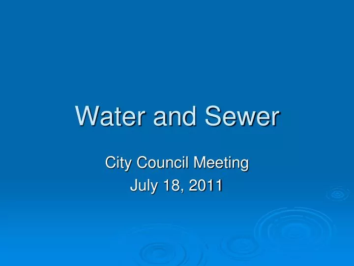water and sewer