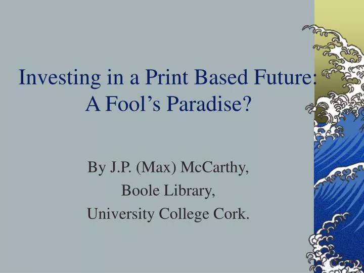 investing in a print based future a fool s paradise