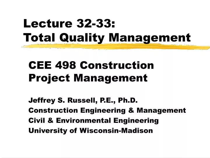 lecture 32 33 total quality management