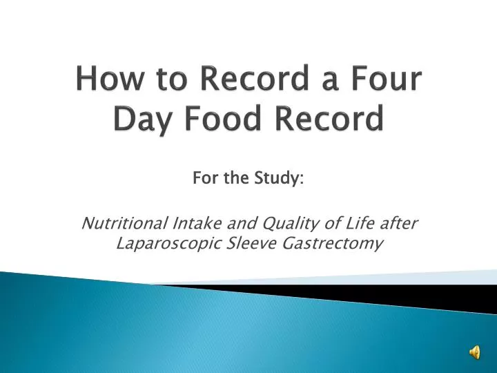 how to record a four day food record