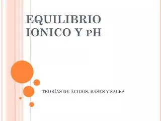 equilibrio ionico y ph