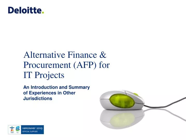 alternative finance procurement afp for it projects