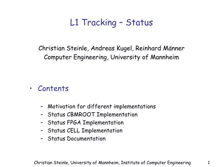 l1 tracking status