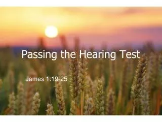 Passing the Hearing Test