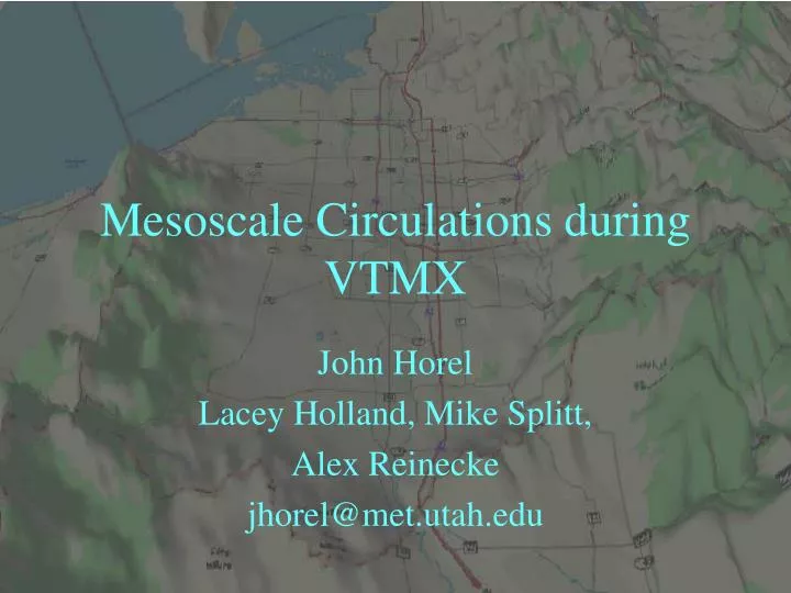 mesoscale circulations during vtmx