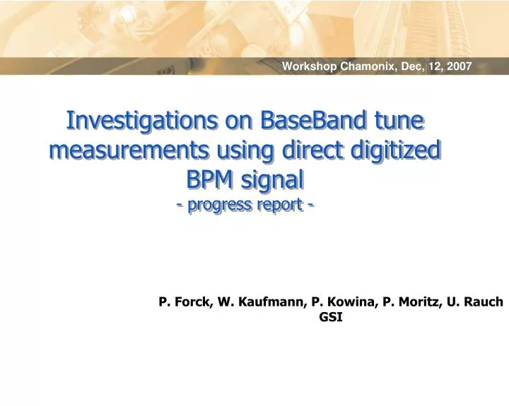 investigations on baseband tune measurements using direct digitized bpm signal progress report