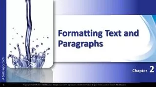 Formatting Text and Paragraphs