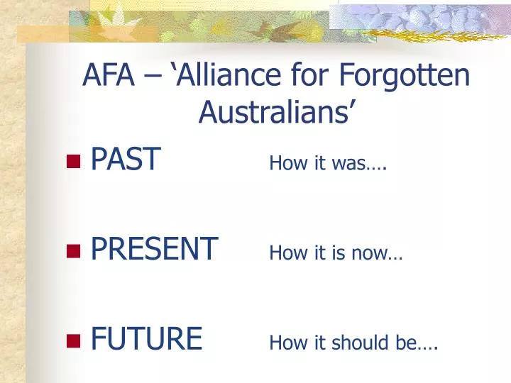 afa alliance for forgotten australians