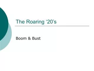 the roaring 20 s