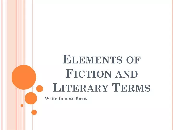 elements of fiction and literary terms