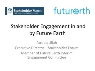 Stakeholder Engagement in and by Future Earth