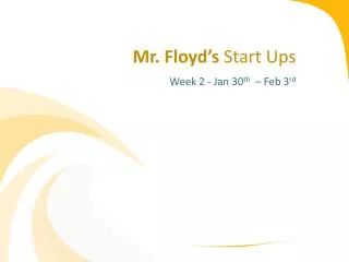 mr floyd s start ups