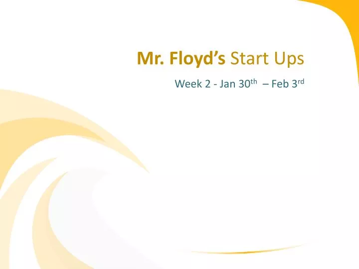 mr floyd s start ups