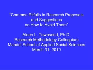 This presentation is intended to help you write stronger research grant applications