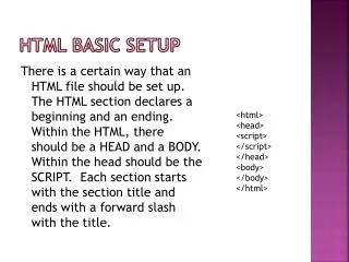 HTML basic setup
