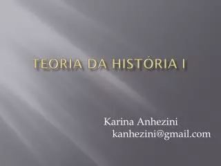 teoria da hist ria i
