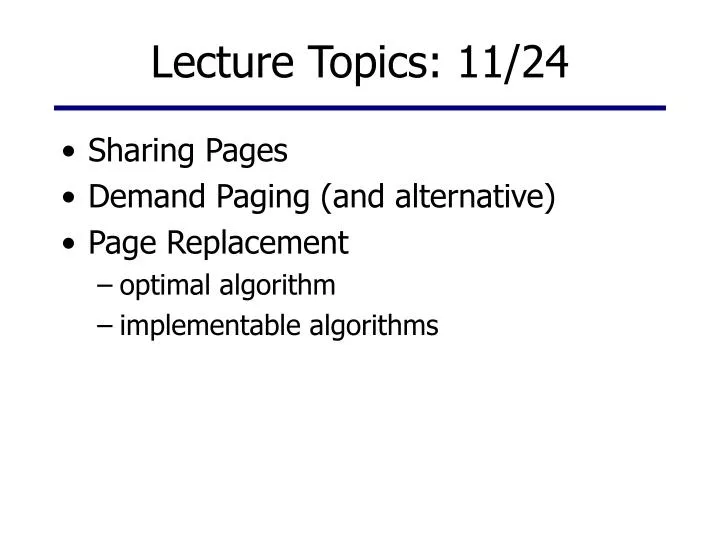 lecture topics 11 24