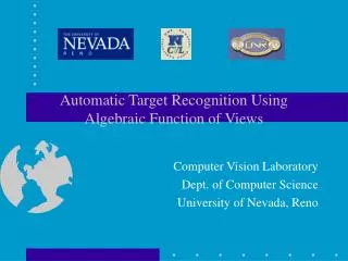 Automatic Target Recognition Using Algebraic Function of Views