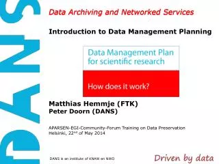 Data Archiving and Networked Services