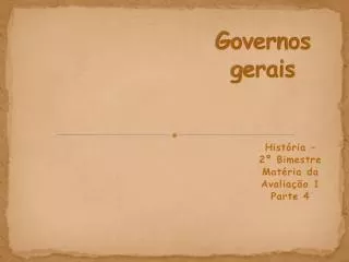 governos gerais