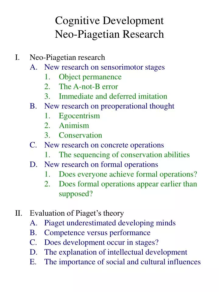 cognitive development neo piagetian research