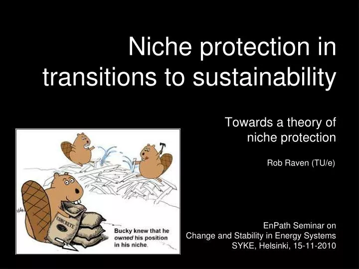 niche protection in transitions to sustainability