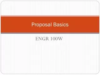 Proposal Basics