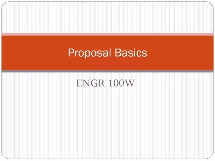proposal basics