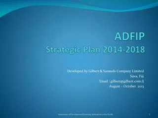 ADFIP Strategic Plan 2014-2018