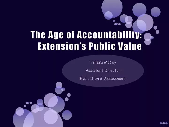 the age of accountability extension s public value
