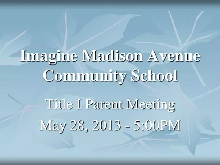 imagine madison avenue community school