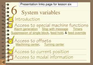 6 System variables