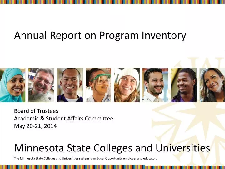 annual report on program inventory