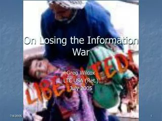 on losing the information war