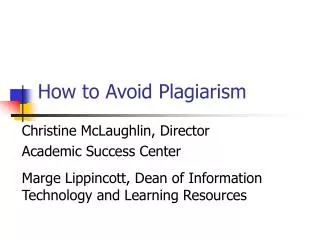 How to Avoid Plagiarism