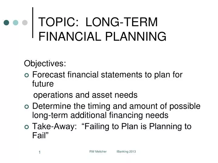 topic long term financial planning