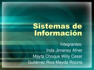 sistemas de informaci n