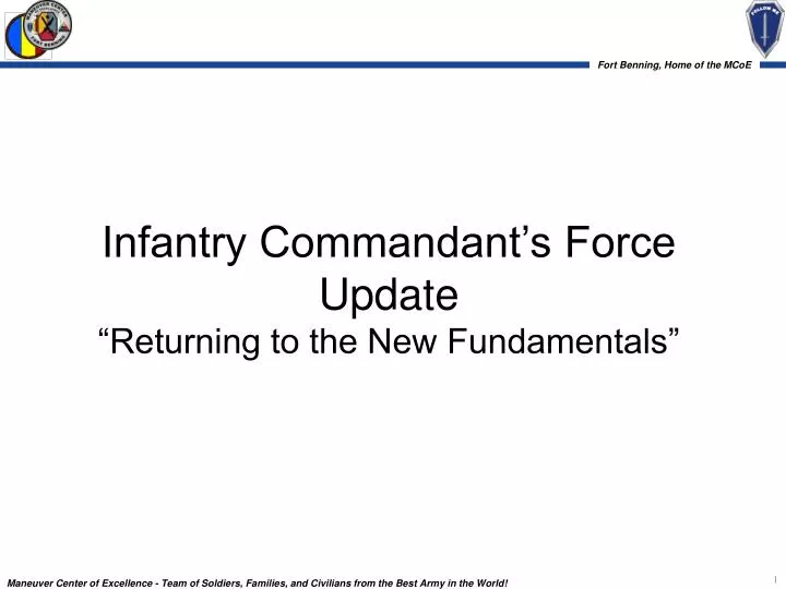 infantry commandant s force update returning to the new fundamentals