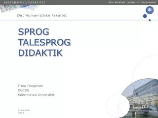 sprog talesprog didaktik