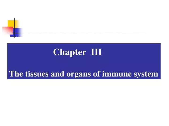 chapter iii the tissues and organs of immune system