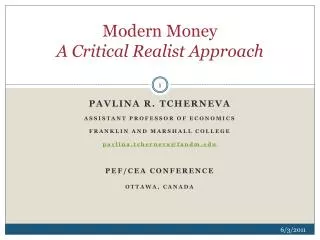 Modern Money A Critical Realist Approach
