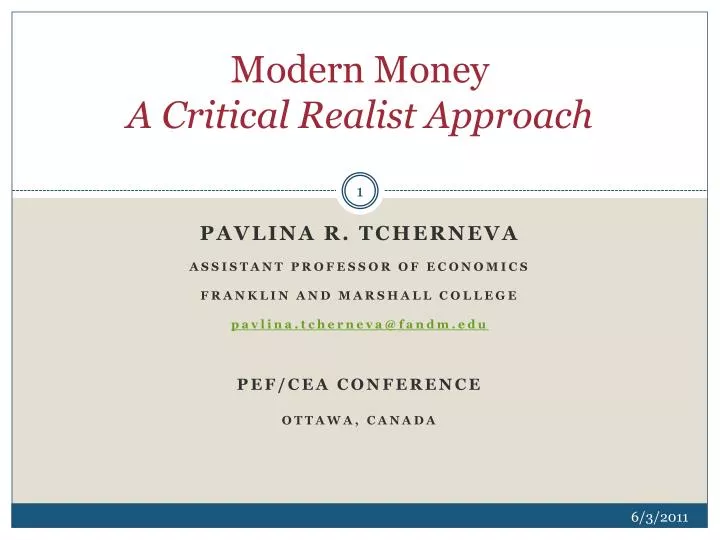 modern money a critical realist approach
