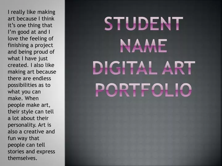 student name digital art portfolio
