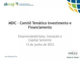 mdic comit tem tico investimento e financiamento