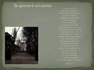 se questo un uomo