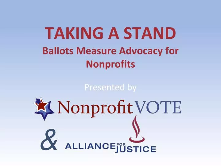 taking a stand ballots measure advocacy for nonprofits
