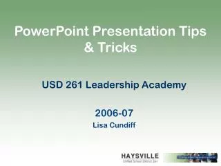 PowerPoint Presentation Tips &amp; Tricks