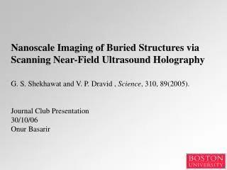 Nanoscale Imaging of Buried Structures via Scanning Near-Field Ultrasound Holography