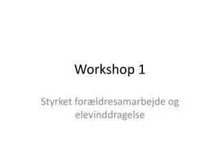workshop 1