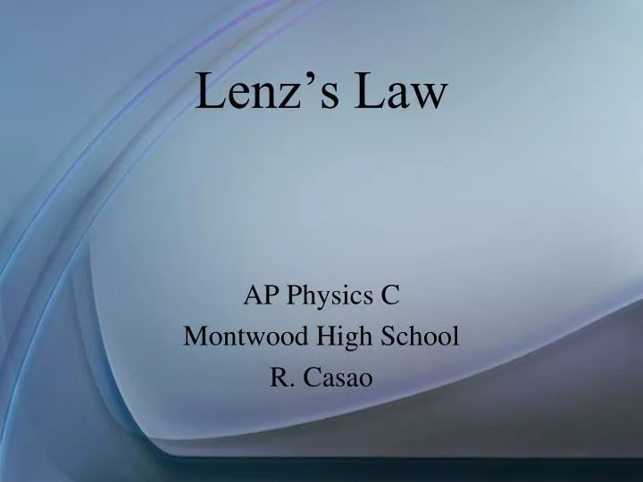 lenz s law